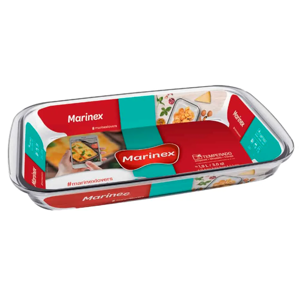 Asadera Vidrio Marinex Rectangular Clasica 2900 Ml
