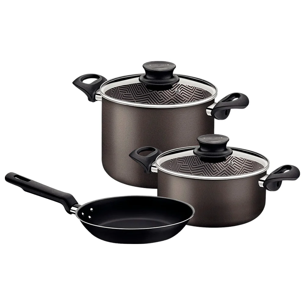 Juego Tramontina Kit Ollas Sarten Bateria 3 Piezas Teflon