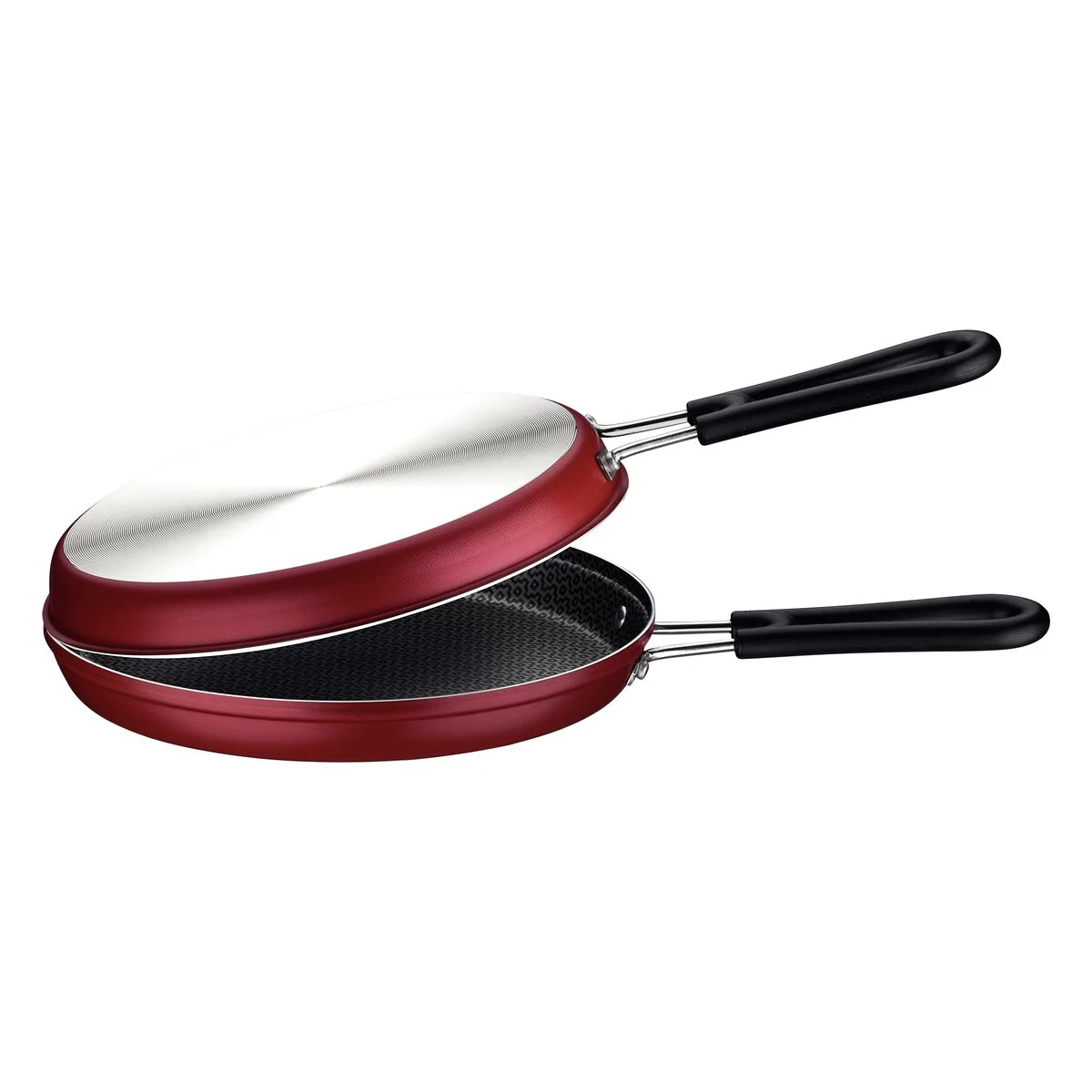 Sarten Doble Antiadherente Tramontina Teflon 24 Cm Rojo