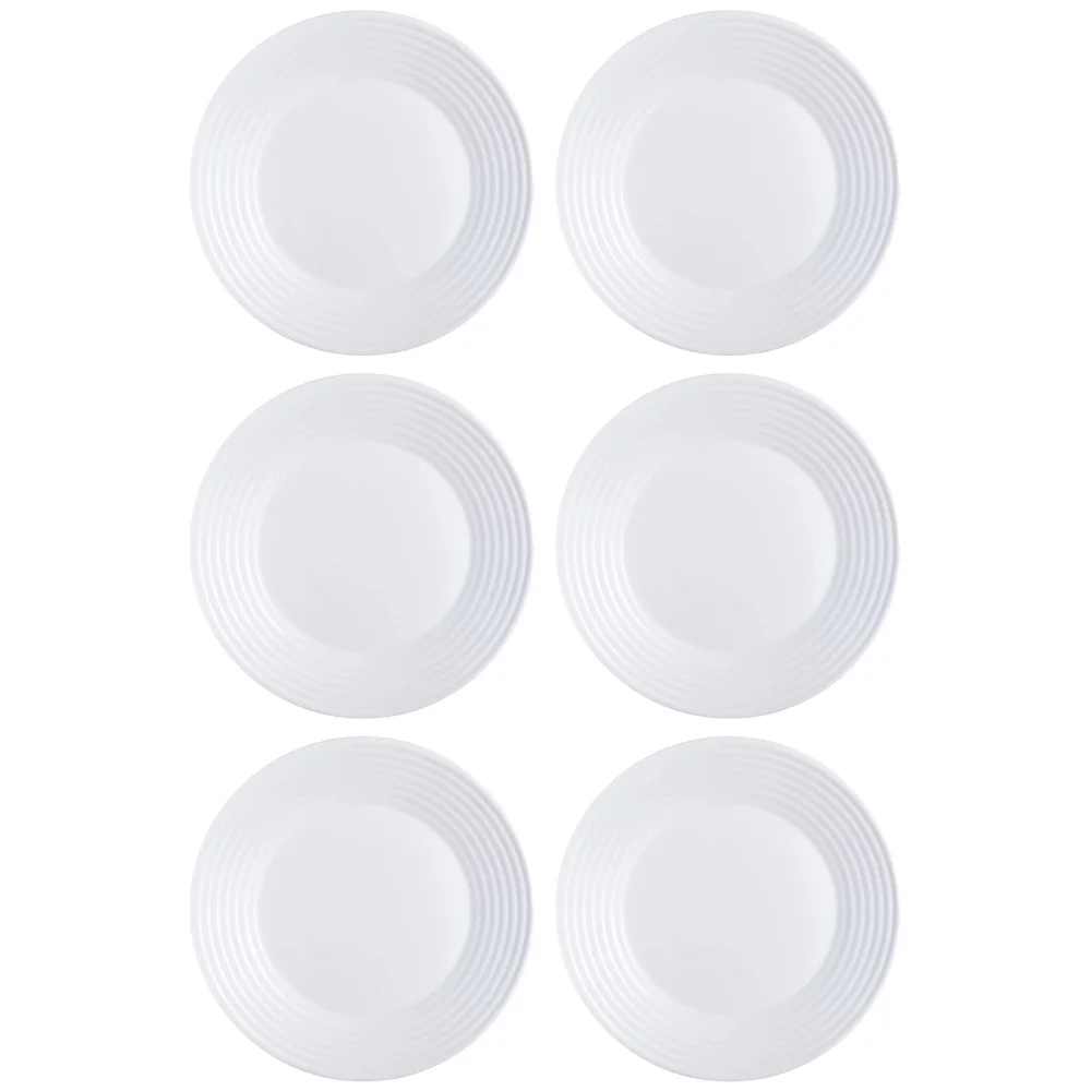 Plato Llano Vidrio Blanco Luminarc Harena 25 Cm X6 Unid
