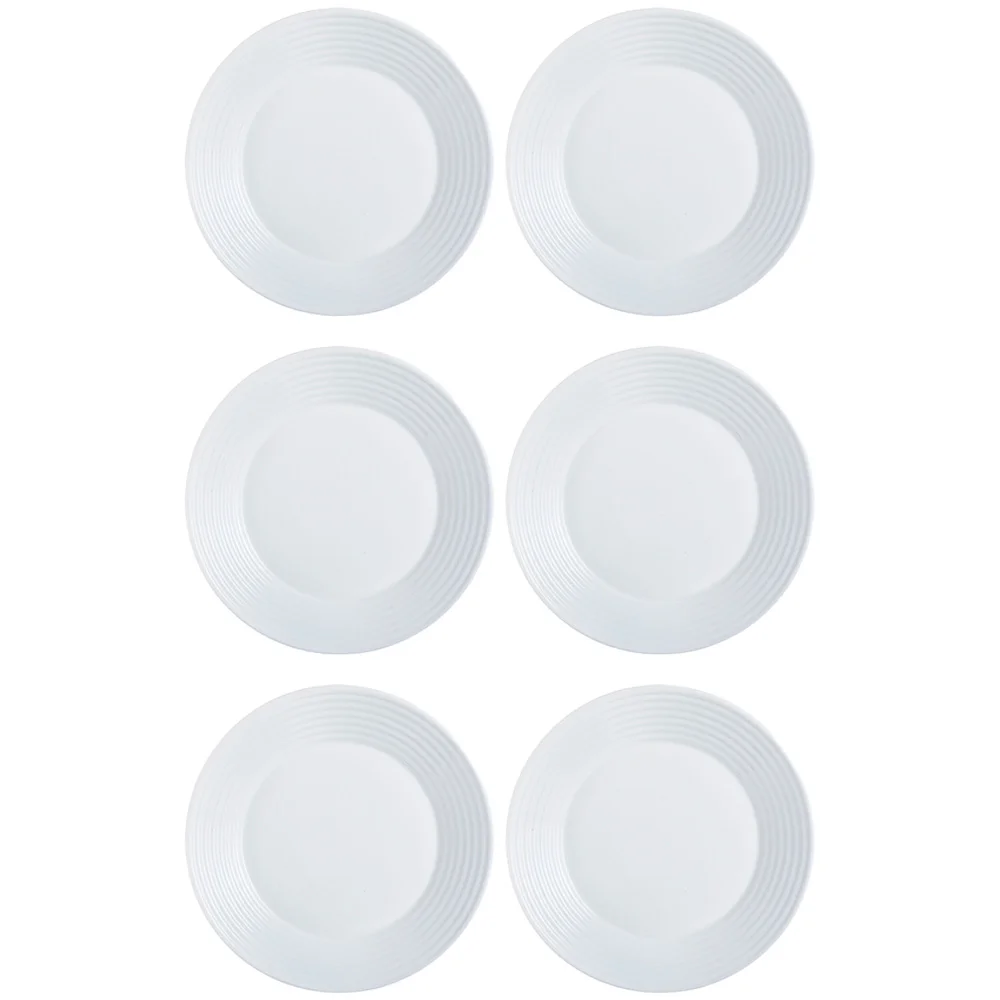 Plato Hondo Vidrio Blanco Luminarc Harena 23.5 Cm X6 Unid