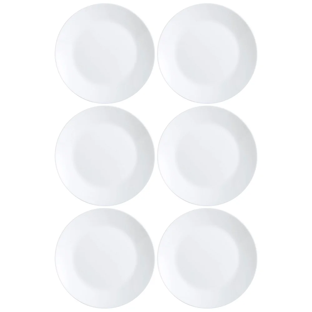 Plato Llano Vidrio Blanco 25 Cm Luminarc Zelie X6 Unid