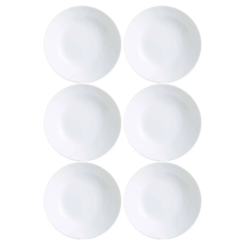 Plato Hondo Vidrio Blanco 20 Cm Luminarc Zelie X6 Unid