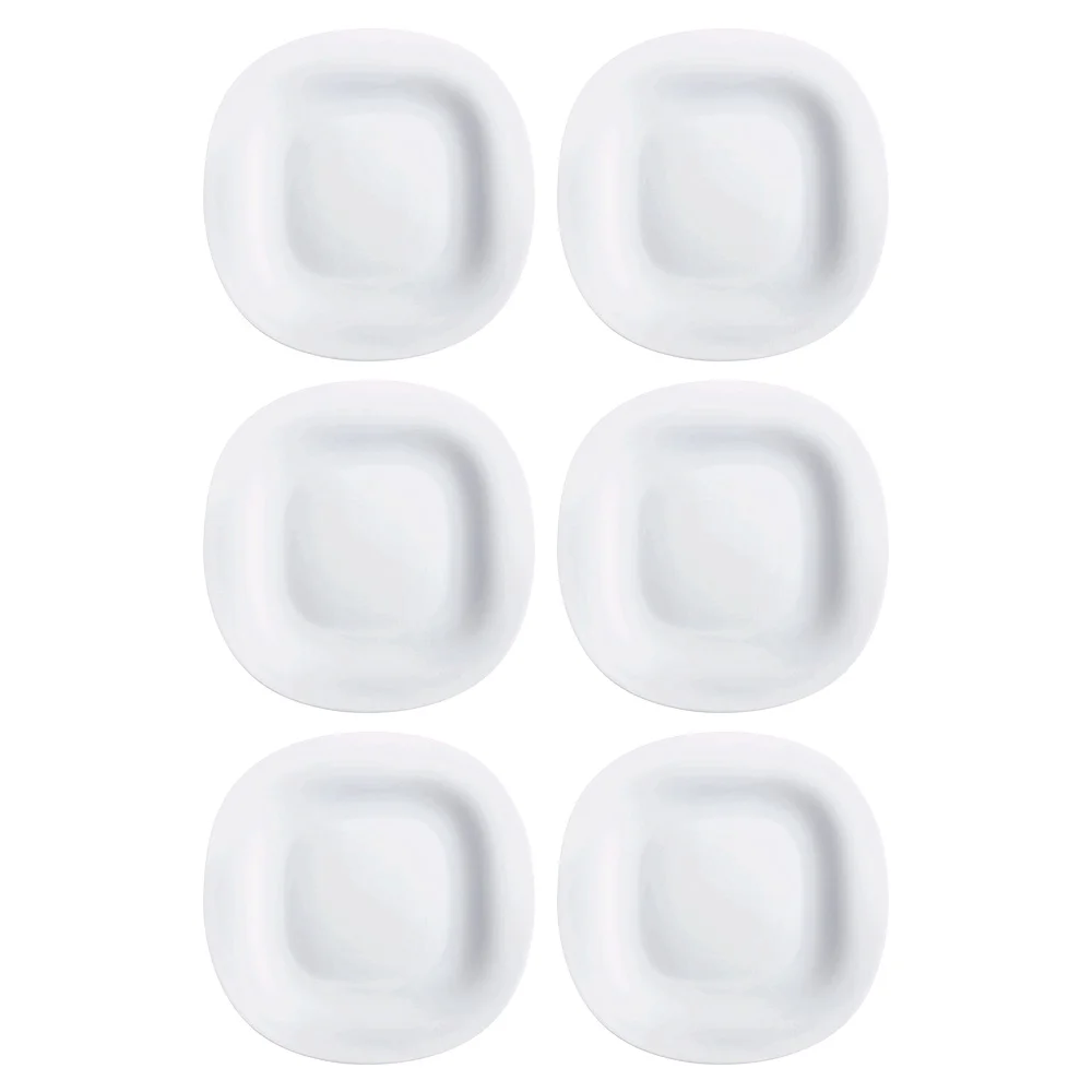 Plato Llano Vidrio Blanco Luminarc 27 Cm Carine X6 Unid